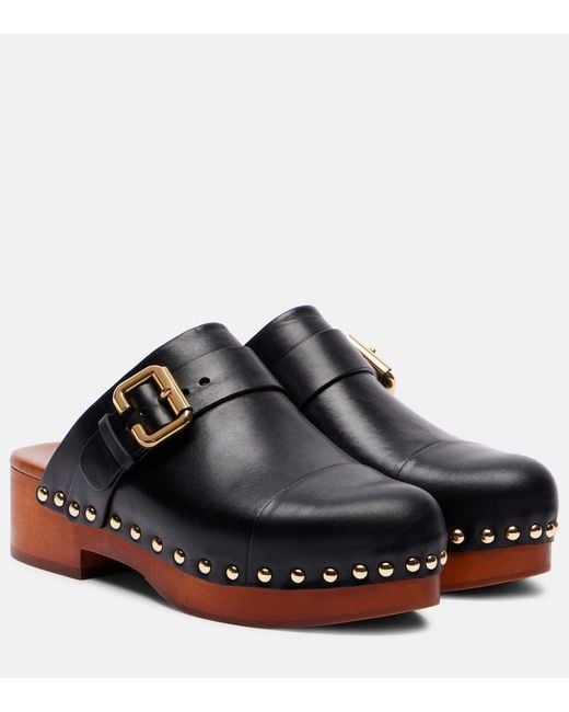 Chloé Multicolor Jeannette Embellished Leather Clogs
