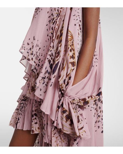 Blumarine Pink Printed Asymmetric Georgette Blouse