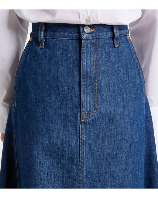Gucci Blue Denim Midi Skirt
