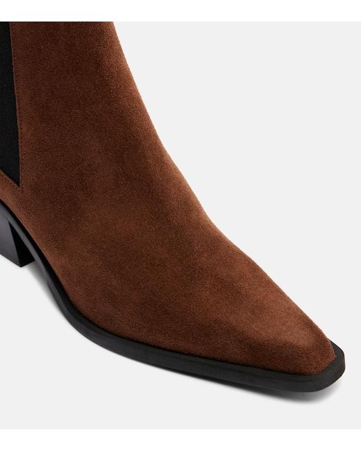A.Emery Brown Ankle Boots Leo Aus Veloursleder