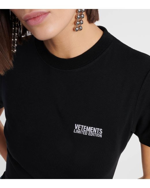 Vetements Black Cotton-blend Jersey T-shirt