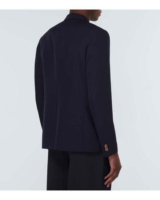 Versace Blazer aus Grain-de-Poudre-Wolle in Blue für Herren