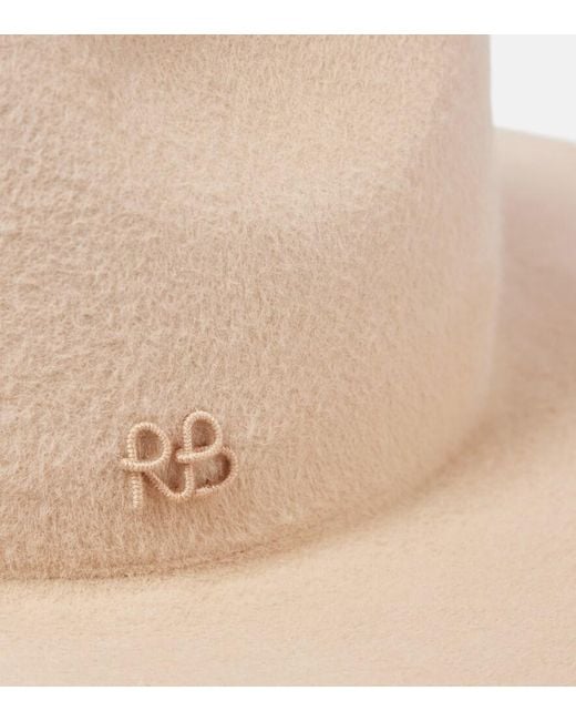 Ruslan Baginskiy Natural Embellished Shearling Fedora