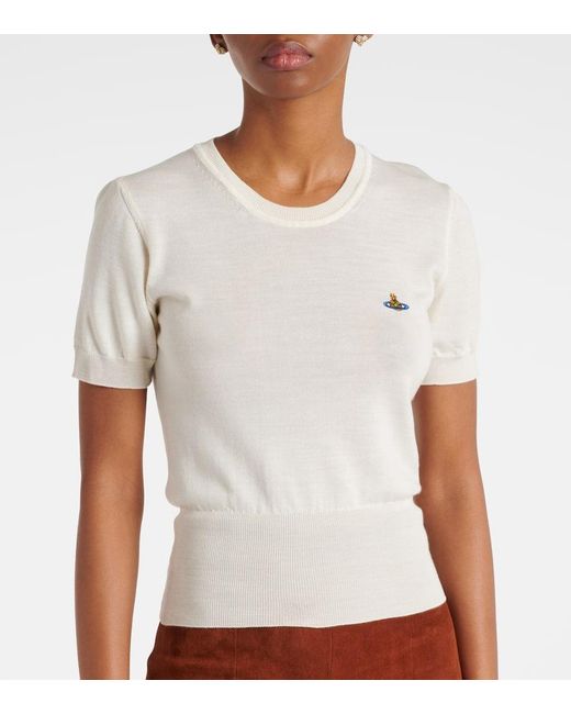 Vivienne Westwood White T-Shirt Bea Aus Wolle Und Seide