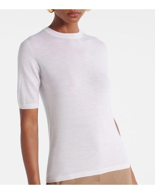 Max Mara White Gerico Virgin Wool Top