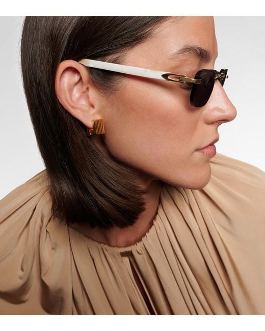 Cartier Brown Decor C De Cartier Rectangular Sunglasses