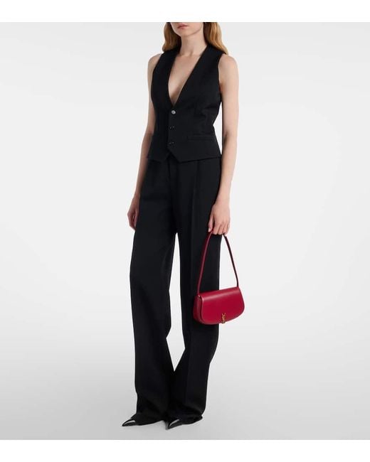 Saint Laurent Red Voltaire Mini Leather Shoulder Bag
