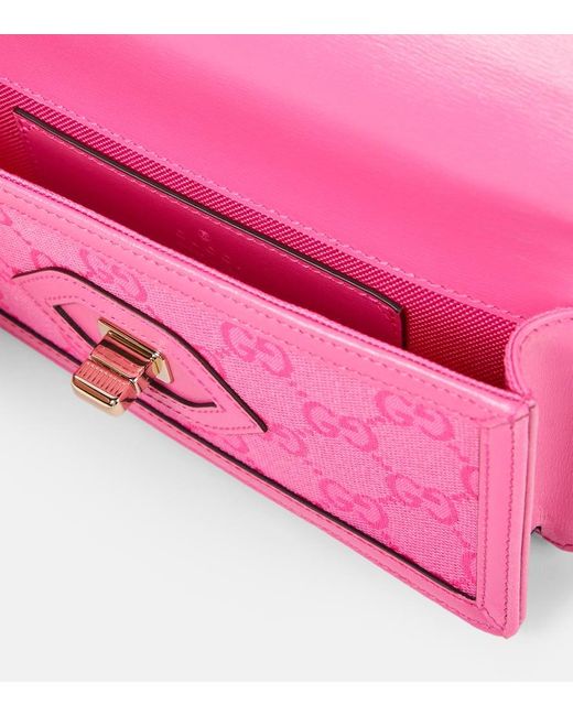 Borsa a spalla Luce Mini in canvas GG di Gucci in Pink