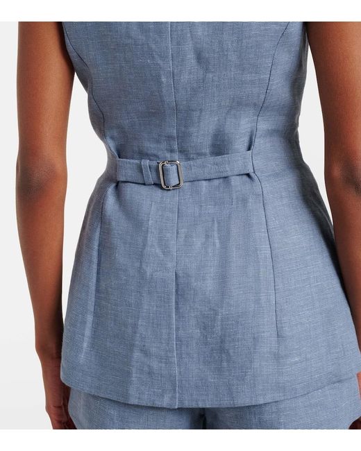 Posse Blue Weste Thea Aus Leinen