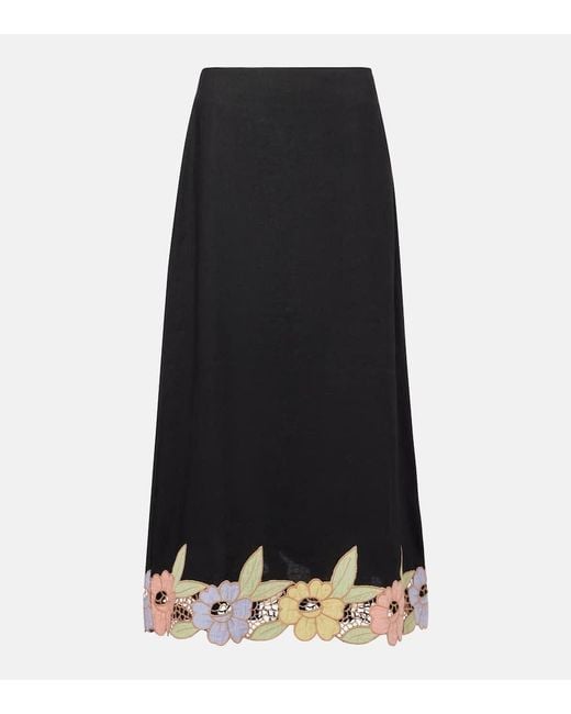 Rixo Black Top Serano Aus Einem Leinengemisch