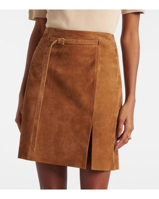 Vince Brown Suede Miniskirt