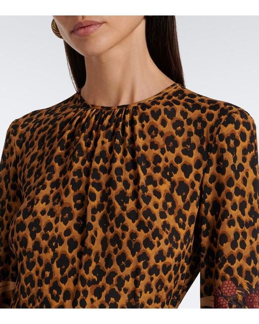 Etro Brown Leopard-Print Maxi Dress