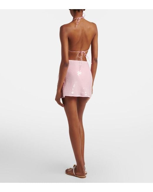 Oseree Pink Marylin Sequined Miniskirt