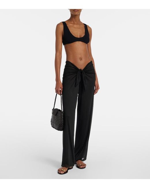 ViX Black Pareo Draped Wide-Leg Pants