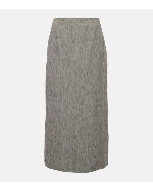TOVE Gray Romilie Linen Maxi Skirt