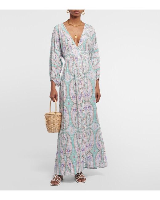 Melissa Odabash Blue Seline Paisley Maxi Dress