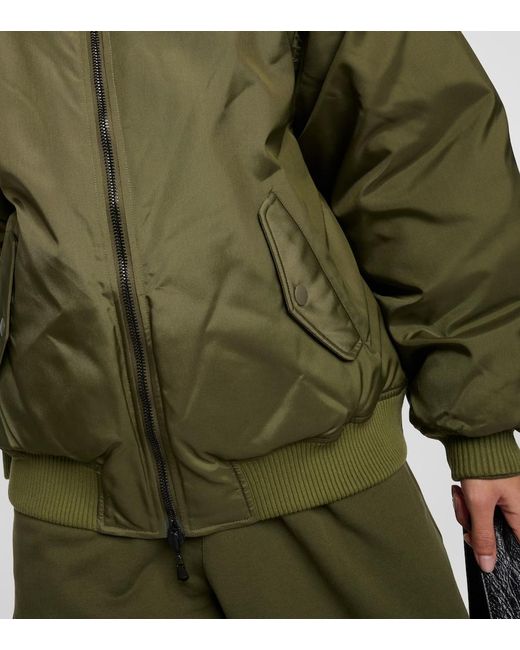 Wardrobe NYC Green Reversible Down Bomber Jacket