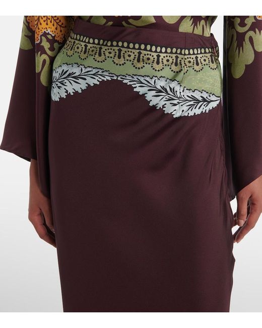 LaDoubleJ Purple Sleek Placee Silk Maxi Skirt