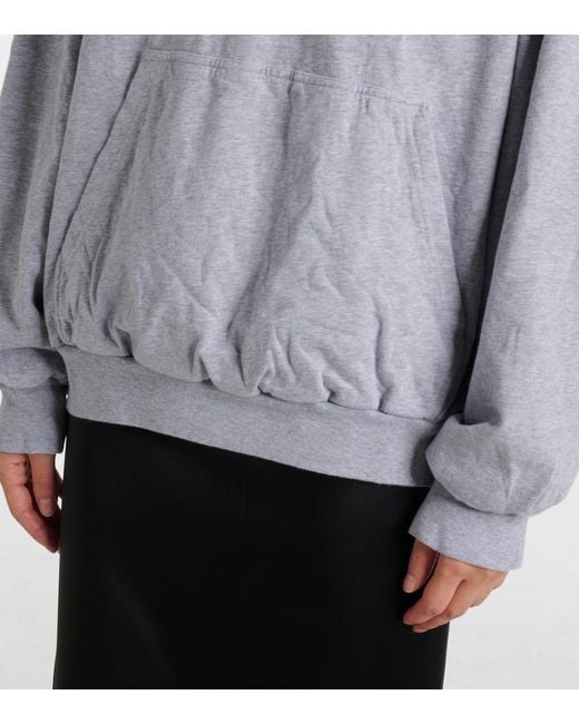Balenciaga Gray Logo Cotton Jersey Hoodie