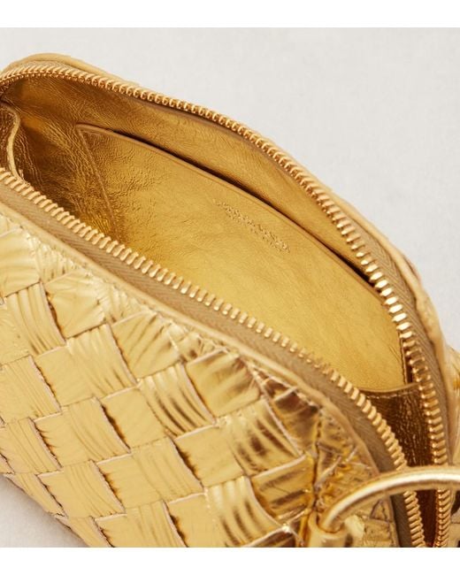 Bottega Veneta Concert Intrecciato Metallic Leather Pouch