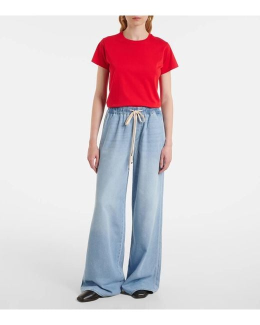 Jeans Pull On A Gamba Larga E Vita Alta di 7 For All Mankind in Blue
