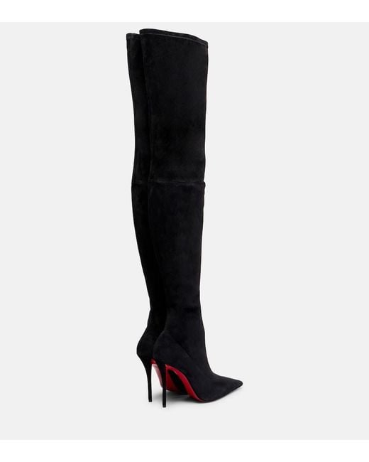 Christian Louboutin Black Miss Z 100 Suede Over-The-Knee Boots