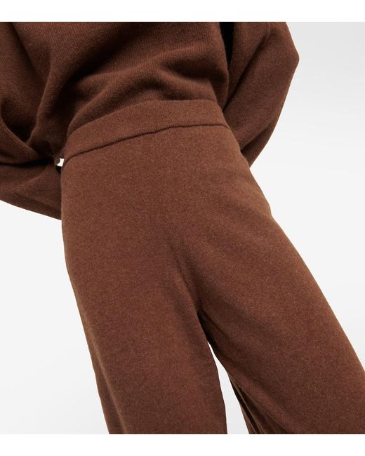 Pantaloni regular in lana a vita alta di Lemaire in Brown