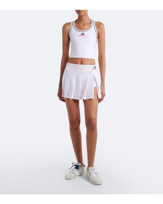 Miu Miu White X New Balance Jersey Crop Top