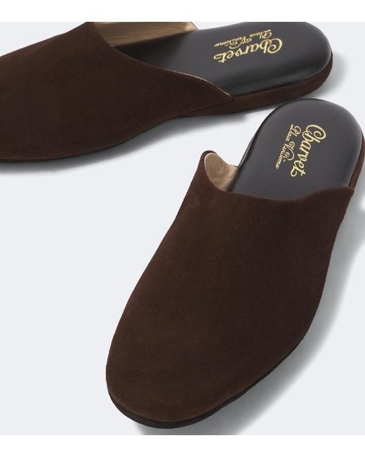 Charvet Brown Suede Slippers for men