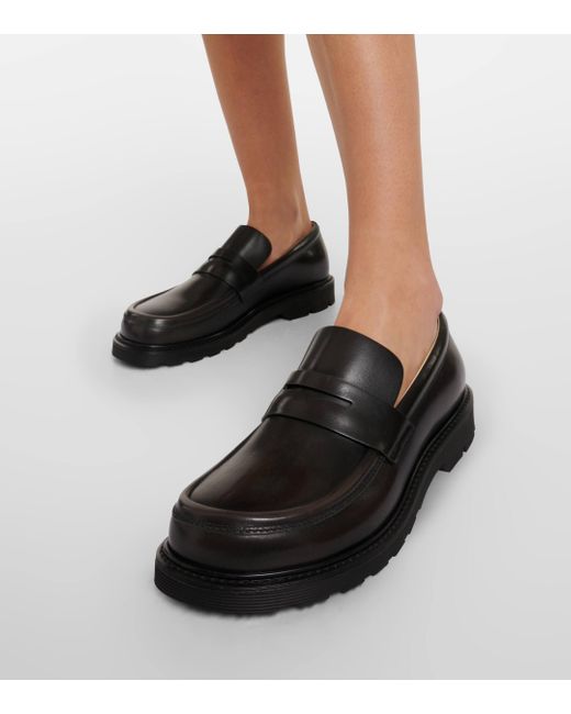 Loewe Black Blaze Leather Loafers