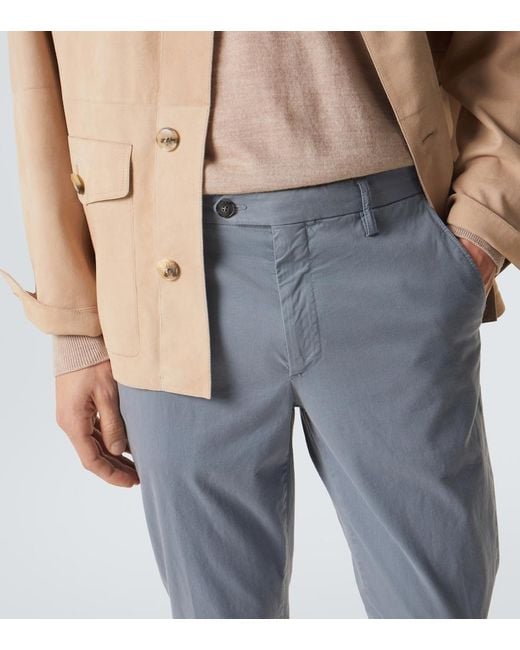 Canali Blue Cotton Chinos for men