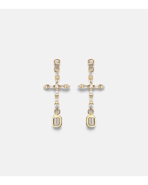 SHAY White 18Kt Drop Earrings With Diamonds