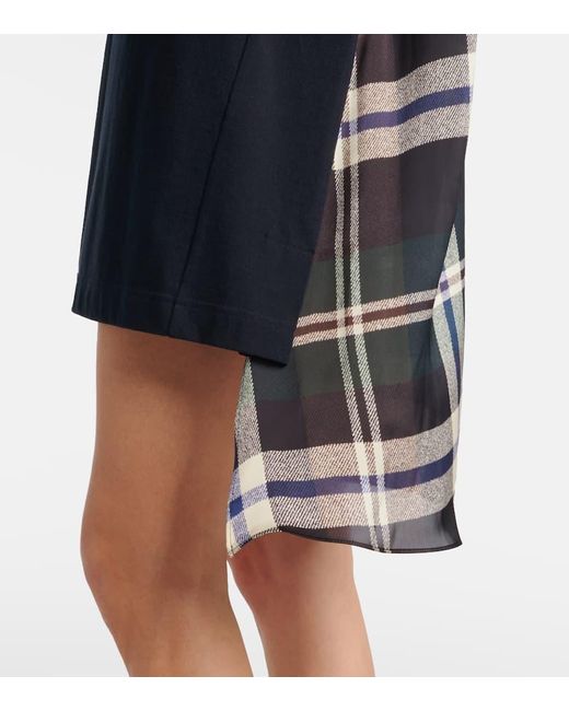 Sacai Black Paneled Cotton Jersey T-Shirt Dress