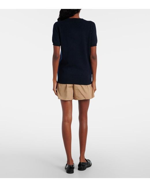 Miu Miu Blue Argyle Knitted Cashmere Top