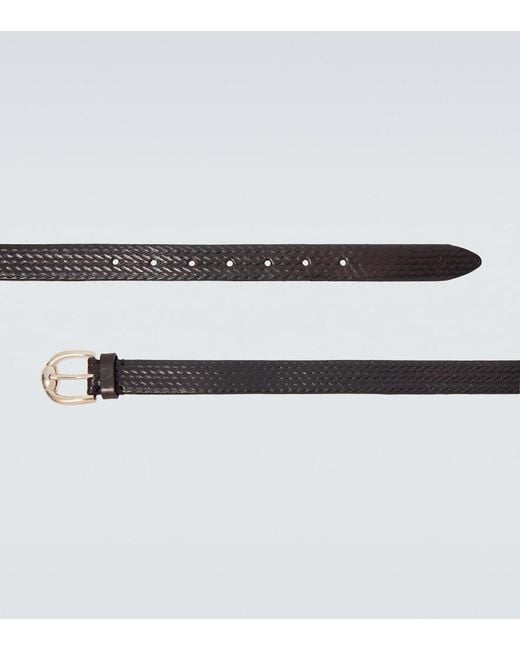 Brunello Cucinelli Black Leather Belt for men
