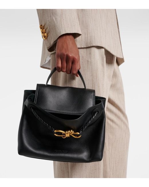 Bottega Veneta Black Tote Bag Ciao Ciao Knot Small Aus Leder