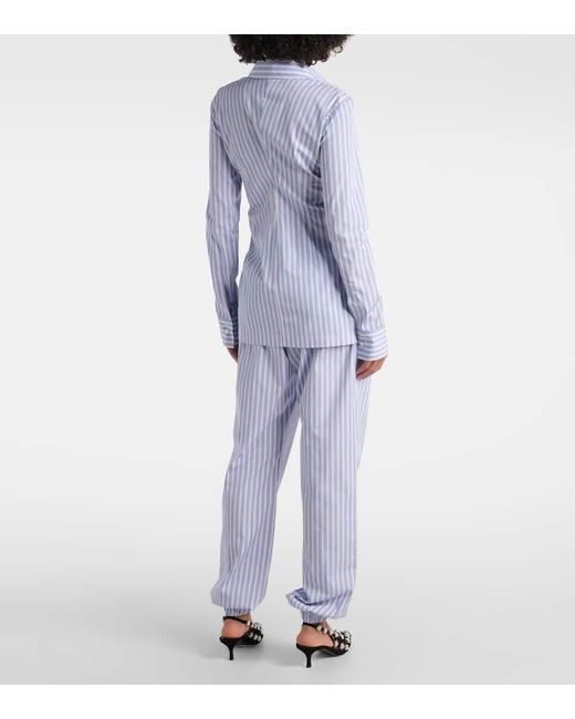 Camisa De Algodon A Rayas The Attico de color Blue