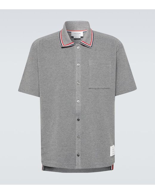 Thom Browne Gray Cotton Polo Shirt for men