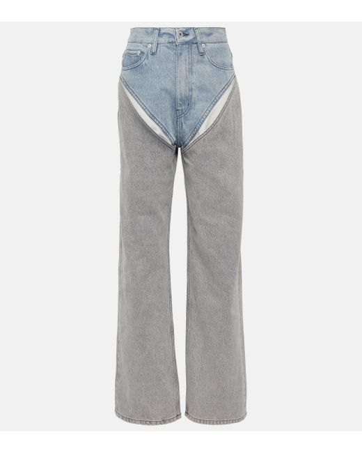 Y. Project Blue Paneled Straight Jeans