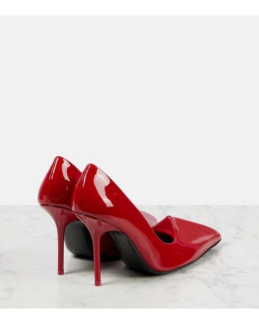 Acne Red Bordisia 190 Patent Leather Pumps