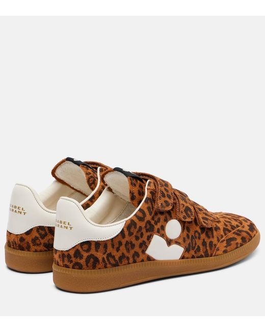 Isabel Marant Brown Bedruckte Sneakers Beth Aus Veloursleder
