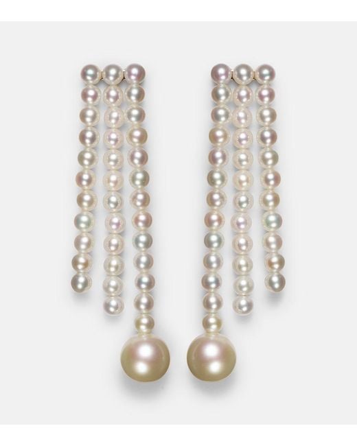 Sophie Bille Brahe White La Valse 14Kt Earrings With Pearls