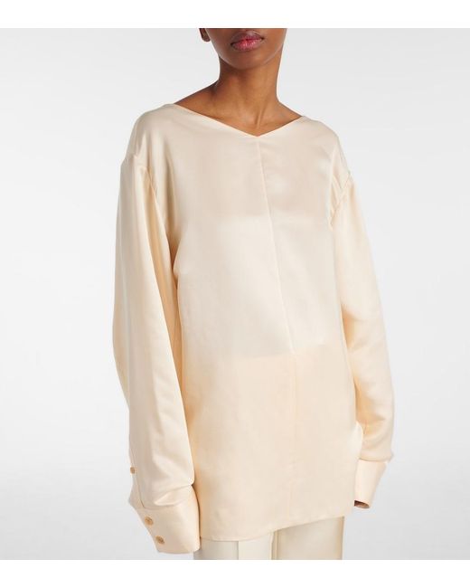 Khaite Natural Durion Satin Top