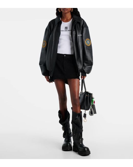 Balenciaga Black Venom Leather Combat Boots