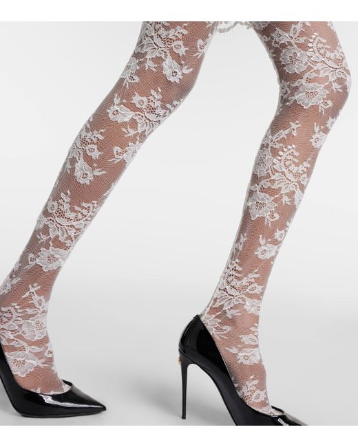 Dolce & Gabbana White Lace Tights