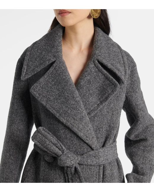 Jil Sander Black Belted Wool-Blend Pile Coat