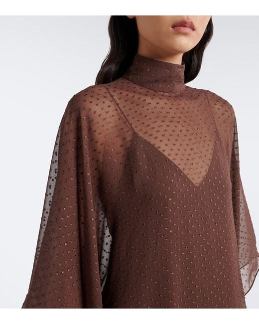 ‎Taller Marmo Brown Muscat Silk Crepe Fil Coupe Kaftan