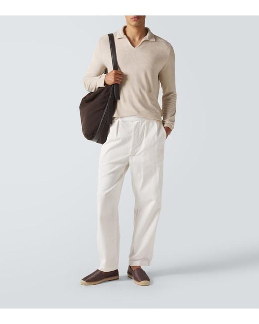 Fedeli Natural Cotton Terry Polo Shirt for men