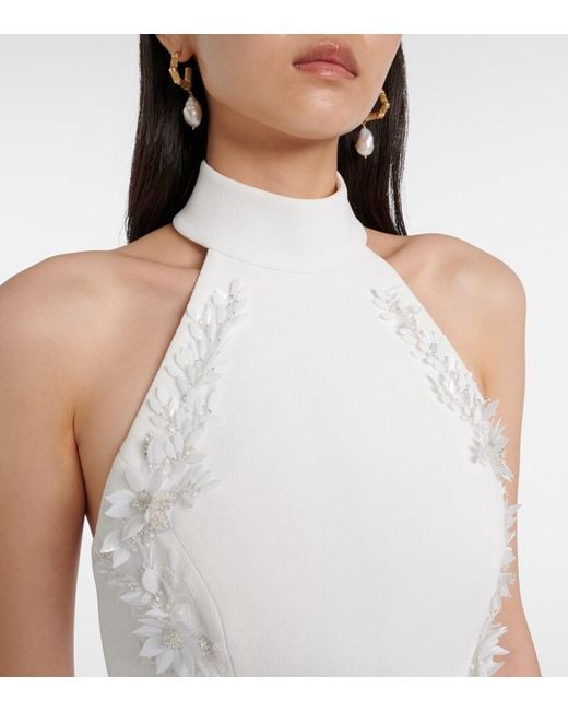 Rebecca Vallance White Bridal Xanthe Floral-Applique Gown