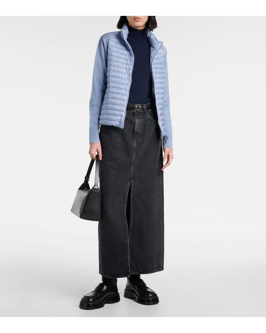 Cardigan imbottito in lana di Moncler in Blue
